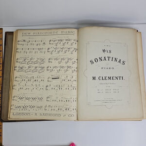 1800s Antique Music Book Piano Leather Hardcover